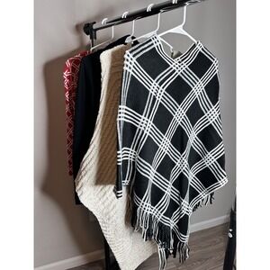 set of 4 ponchos and cardigans. size XL. good condition.     (C4)